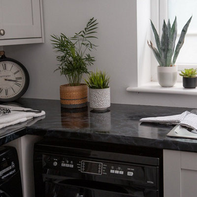 d-c-fix Marble Black Self Adhesive Vinyl Wrap Film for Kitchen Worktops and Furniture 2m(L) 67.5cm(W) - 3