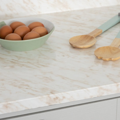 D-C-Fix Self-Adhesive Marble Carrara Beige Vinyl Wrap – Peel & Stick Kitchen Worktop Film-622720