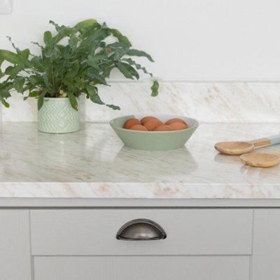 d-c-fix Marble Carrara Beige Self Adhesive Vinyl Wrap Film for Kitchen Worktops and Furniture 10m(L) 90cm(W) - 3