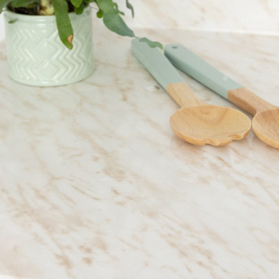 d-c-fix Marble Carrara Beige Self Adhesive Vinyl Wrap Film for Kitchen Worktops and Furniture 5m(L) 90cm(W)