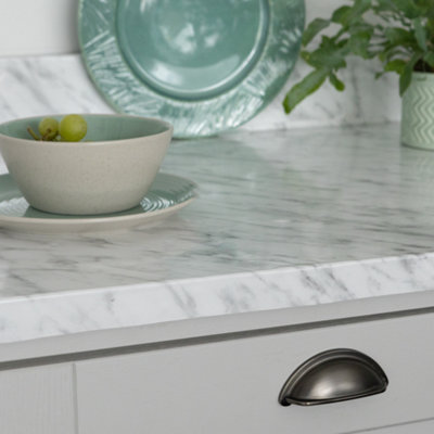 d-c-fix Marble Carrara Grey Self Adhesive Vinyl Wrap Film for Kitchen Worktops and Furniture 1m(L) 90cm(W)