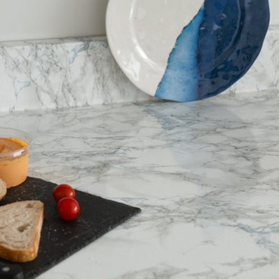 d-c-fix Marble Cortes Blue Self Adhesive Vinyl Wrap Film for Kitchen Worktops and Furniture 2m(L) 67.5cm(W)