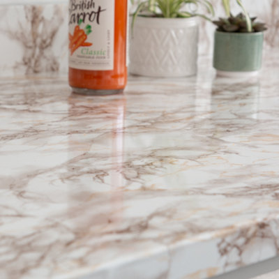 d-c-fix Marble Cortes Brown Self Adhesive Vinyl Wrap Film for Kitchen Worktops and Furniture 15m(L) 90cm(W)