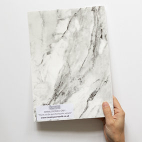 d-c-fix Marble Romeo Grey Self Adhesive Vinyl Wrap Film for Kitchen Doors and Worktops A4 Sample 297mm(L) 210mm(W)