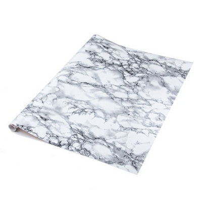 d-c-fix Marble White Self Adhesive Vinyl Wrap Film for Kitchen Worktops and Furniture 1m(L) 67.5cm(W)