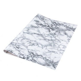 d-c-fix Marble White Self Adhesive Vinyl Wrap Film for Kitchen Worktops and Furniture 2.1m(L) 90cm(W)