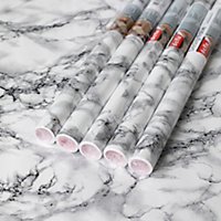 d-c-fix Marble White Self Adhesive Vinyl Wrap Film for Kitchen Worktops and Furniture 2m(L) 67.5cm(W) pack of 5 rolls