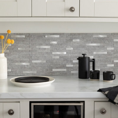 d-c-fix Metal and Stone Premium Self Adhesive Composite Wall Tile 29.2cm(W) 29.7cm(H) 0.3cm(D) pack 10 (0.87sqm)