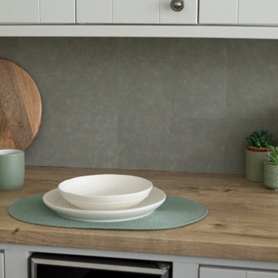 d-c-fix Micro Cement Olive Green Self-Adhesive Vinyl Wall Tiles 15.25cm(W) 15.25cm(H) 1.2mm(D) Pack of 6 (0.14sqm)