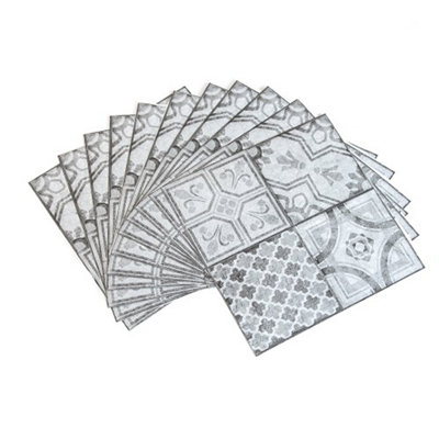 d-c-fix Moroccan Grey Self Adhesive Vinyl Floor Tiles Pack of 11 (1sqm)