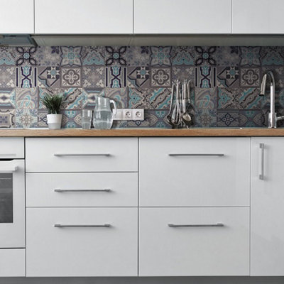 d-c-fix Moroccan Tile Simenta Grey 3D Splashback Wallpaper for Kitchen and Bathroom 4m(L) 67.5cm(W)