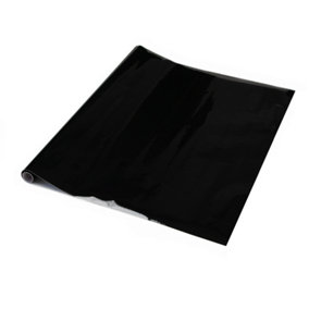 d-c-fix Plain Glossy Black Self Adhesive Vinyl Wrap Film for Kitchen Doors and Furniture 10m(L) 45cm(W)