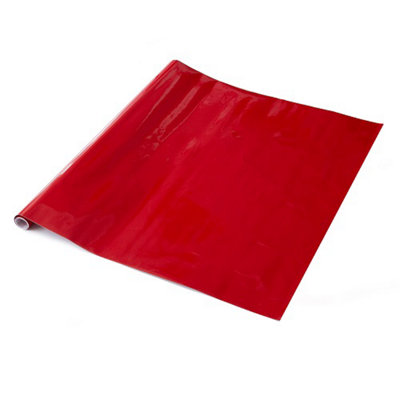 d-c-fix Plain Glossy Red Self Adhesive Vinyl Wrap Film for Kitchen Doors  and Furniture 2m(L) 67.5cm(W)
