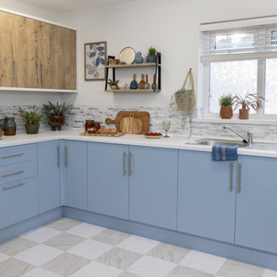 d-c-fix Plain Matt Heritage Blue Self Adhesive Vinyl Wrap Film for Kitchen Doors and Furniture 10m(L) 67.5cm(W)