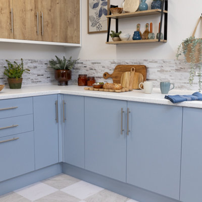 d-c-fix Plain Matt Heritage Blue Self Adhesive Vinyl Wrap Film for Kitchen Doors and Furniture 10m(L) 67.5cm(W)