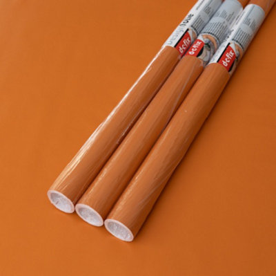 d-c-fix Plain Matt Terracotta Burnt Orange Self Adhesive Vinyl Wrap Film for Kitchen Doors and Furniture 2m(L) 67.5cm(W) pack of 3