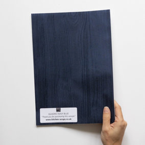 d-c-fix Premium Quadro Navy Textured Self Adhesive Vinyl Wrap Film for Kitchen Doors and Furniture A4 Sample 297mm(L) 210mm(W)