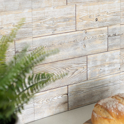 d-c-fix Rustic Oak Self Adhesive Vinyl Wall Tiles Pack of 6 (0.56sqm)