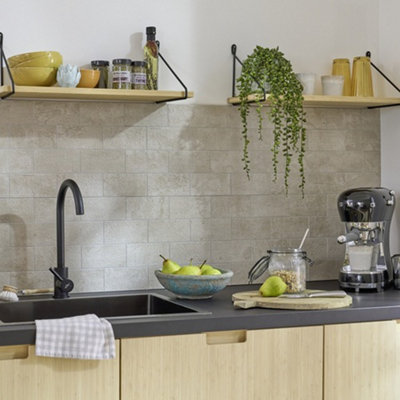 d-c-fix Sand Stone Premium Self Adhesive Composite Wall Tile 30.5cm(W) 30.5cm(H) 0.3cm(D) pack 10 (0.93sqm)