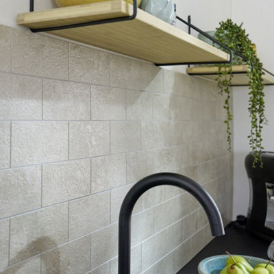 d-c-fix Sand Stone Premium Self Adhesive Composite Wall Tile 30.5cm(W) 30.5cm(H) 0.3cm(D) pack 10 (0.93sqm)