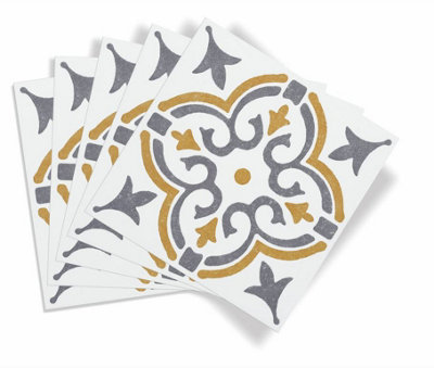 d-c-fix - Self Adhesive Wall Tile Jamila Gold - 15cm x 15cm / Pack Of 6