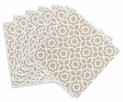d-c-fix - Self Adhesive Wall Tile Lina Beige - 15cm x 15cm / Pack Of 6