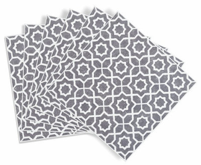 d-c-fix - Self Adhesive Wall Tile Lina Grey - 15cm x 15cm / Pack Of 6