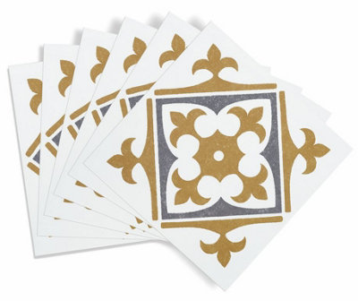 d-c-fix - Self Adhesive Wall Tile Nadia Gold - 15cm x 15cm / Pack Of 6
