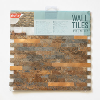 d-c-fix Slate Copper Premium Self Adhesive Composite Wall Tile 29.2cm(W) 29.7cm(H) 0.3cm(D) pack 10 (0.87sqm)