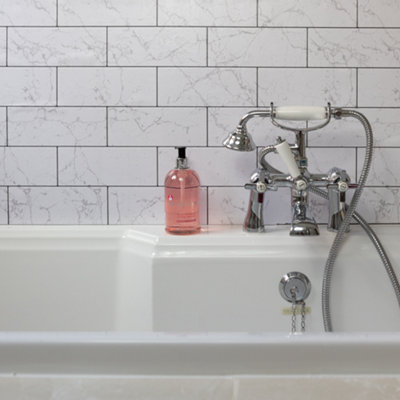 d-c-fix Splendid Marble Subway Tile 3D Splashback Wallpaper for Kitchen and Bathroom 4m(L) 67.5cm(W) - 3