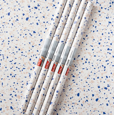 d-c-fix Stone Terrazzo Blue Self Adhesive Vinyl Wrap Film for Kitchen Worktops and Furniture 2m(L) 67.5cm(W) pack of 5 rolls