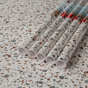 d-c-fix Stone Terrazzo Self Adhesive Vinyl Wrap Film for Kitchen Worktops and Furniture 2m(L) 67.5cm(W) pack of 5 rolls