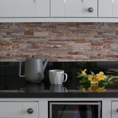 d-c-fix Stone Wall Sand 3D Splashback Wallpaper for Kitchen and Bathroom 4m(L) 67.5cm(W)