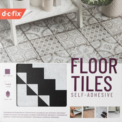 D-c-fix Self Adhesive Floor Tiles Victorian Tiles Patterned 11 Pack 30