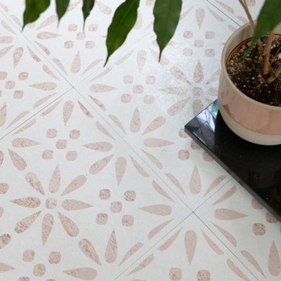 d-c-fix Vintage Flowers Self Adhesive Vinyl Floor Tiles Pack of 33 (3sqm)