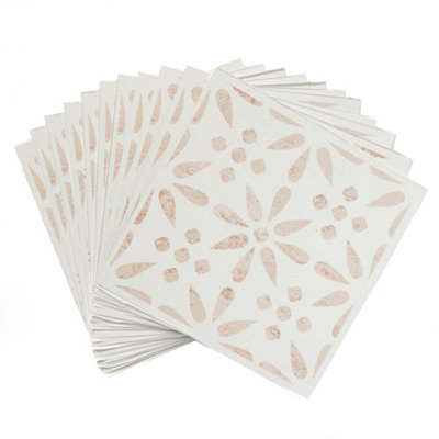 d-c-fix Vintage Flowers Self Adhesive Vinyl Floor Tiles Pack of 33 (3sqm)