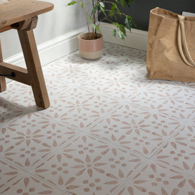 d-c-fix Vintage Flowers Self Adhesive Vinyl Floor Tiles Pack of 33 (3sqm)