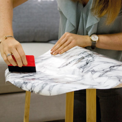 D-c-fix White/Black Marble (5277) Sticky Back Furniture Wrap (L)15m (W)90cm