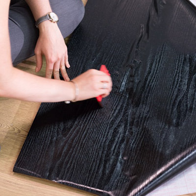 d-c-fix Woodgrain Blackwood Self Adhesive Vinyl Wrap Film for Kitchen Doors and Worktops 15m(L) 90cm(W)