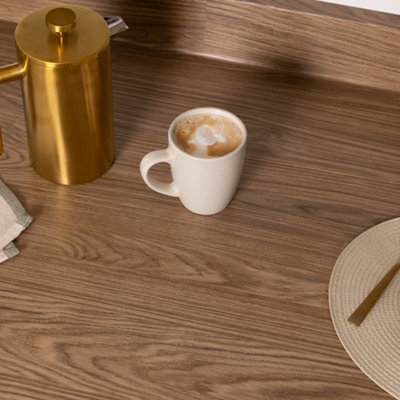 d-c-fix Woodgrain Casella Oak Brown Self Adhesive Vinyl Wrap Film for Kitchen Worktops and Furniture 1m(L) 90cm(W)
