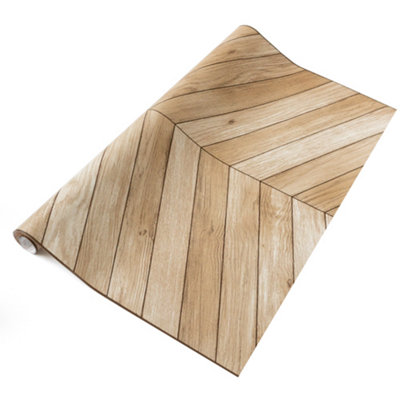 d-c-fix Woodgrain Chevron Natural Self Adhesive Vinyl Wrap Film for Kitchen Doors and Worktops 15m(L) 67.5cm(W)