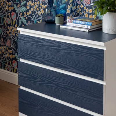 d-c-fix Woodgrain Midnight Navy Self Adhesive Vinyl Wrap Film for Kitchen Doors and Worktops 2m(L) 67.5cm(W)