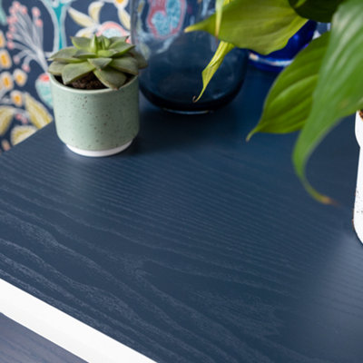 d-c-fix Woodgrain Midnight Navy Self Adhesive Vinyl Wrap Film for Kitchen Doors and Worktops 5m(L) 67.5cm(W) - 4