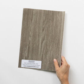d-c-fix Woodgrain Oak Sheffield Grey Self Adhesive Vinyl Wrap Film for Kitchen Doors and Worktops A4 Sample 297mm(L) 210mm(W)