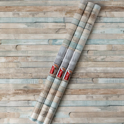 d-c-fix Woodgrain Rio Ocean Self Adhesive Vinyl Wrap Film for Kitchen Doors and Worktops 2m(L) 67.5cm(W) pack of 3 rolls