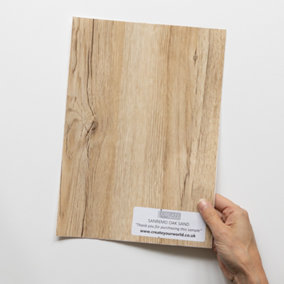 d-c-fix Woodgrain Sanremo Oak Sand Self Adhesive Vinyl Wrap Film for Kitchen Doors and Worktops A4 Sample 297mm(L) 210mm(W)