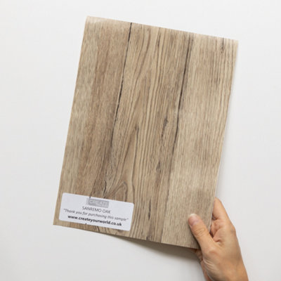d-c-fix Woodgrain Sanremo Oak Self Adhesive Vinyl Wrap Film for Kitchen Doors and Worktops A4 Sample 297mm(L) 210mm(W)