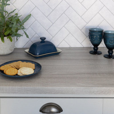 d-c-fix Woodgrain Sonoma Oak Grey Self Adhesive Vinyl Wrap Film for Kitchen Doors and Furniture 2m(L) 67.5cm(W)