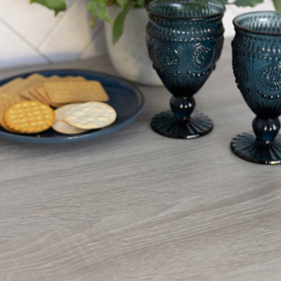 d-c-fix Woodgrain Sonoma Oak Grey Self Adhesive Vinyl Wrap Film for Kitchen Doors and Furniture 2m(L) 67.5cm(W) - 4