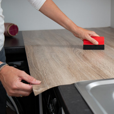 d-c-fix Woodgrain Sonoma Oak Light Self Adhesive Vinyl Wrap Film for Kitchen Doors and Worktops 2m(L) 67.5cm(W) pack of 3 rolls - 6